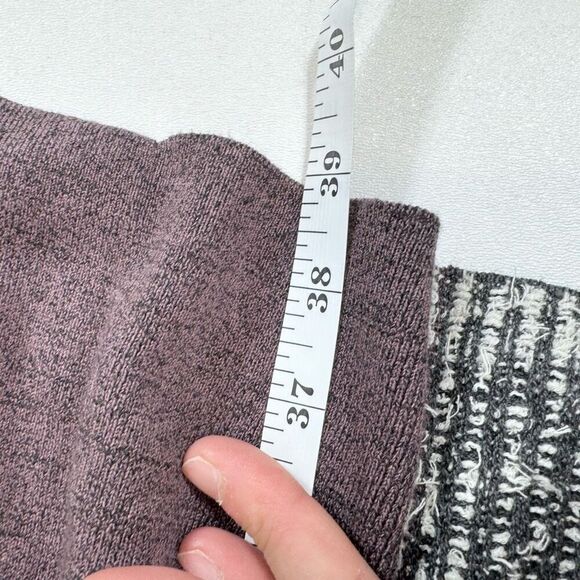 Nic + Zoe Sweater Womens 1X Long Patchwork Duster Knit Cardigan Gray Maroon - Picture 3 of 7